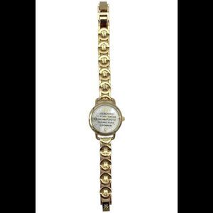 Isaac Mizrahi Live! Bracelet Watch with Mother of Pearl Face Goldtone